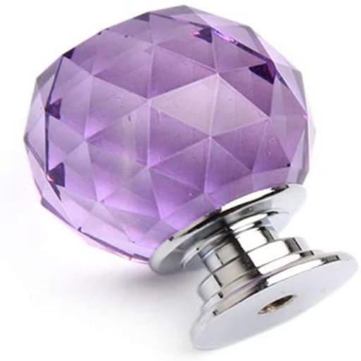 KRIŠTÁĽOVÝ NÁBYTOK Úchytka 30mm FIALOVÝ CRYSTAL glamour