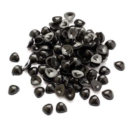 Bezpečné nosy na hračky Plastové Farba: Čierna 7x8x3mm 100ks/bal