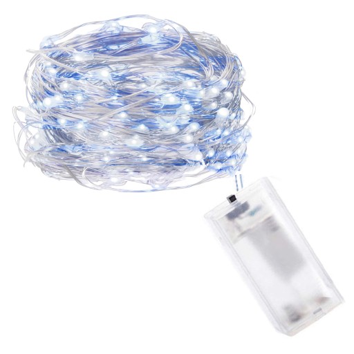 DRÔTOVÉ LAMPY 20LED TEPLÉ STUDENÉ BIELE MIRKO AKU STRUNOVÉ SVET.