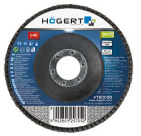 Lamelový kotúčový brúsny kotúč 125x22,4 G36 Hoegert HT8D050
