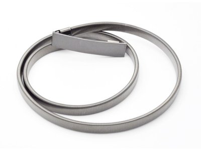 Kovový elastický opasok, pružinový SNAKE SILVER, ELEGANTNÝ, jednoduchá pracka