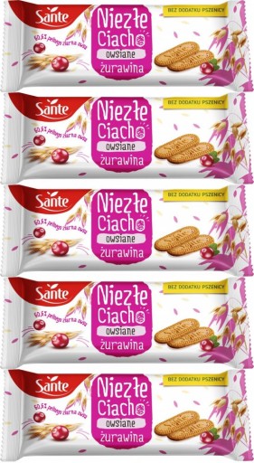 Sante ovsené sušienky s brusnicami 2 ks 30g x5