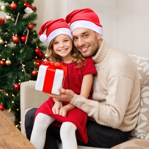 Santa Claus klobúk Vianočný Santa Mikuláša 12 ks Klob