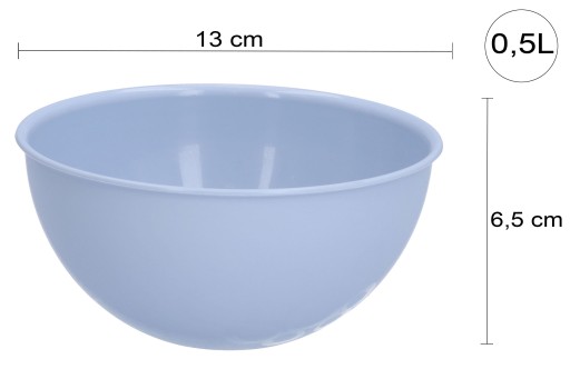 Plastové misky 0,5l, pastelovo modré, 13 cm MISKA na ovocné maškrty