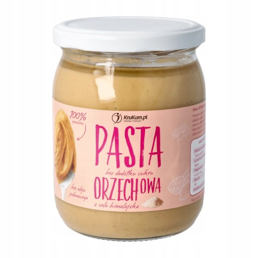PRÍRODNÁ ARAŠIDOVÁ PASTA S HIMALÁJSKOU SOĽOU ARAŠIDOVÉ MASLO 500G KRUKAM