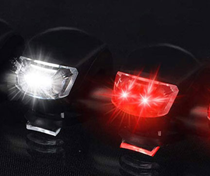 LED lampy 2x LAMP osvetlenie do kočíka za bicykel