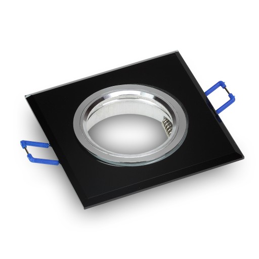 SET SQUARE GLASS svietidlo BLACK +LED GU10 7W