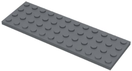 LEGO TANIER 4X12 TMAVO SIVÁ 3029