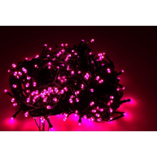 VIANOČNÉ SVETLÁ 100 LED SILNE RUŽOVÝ PROGRAMÁTOR