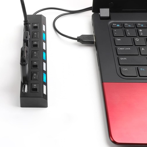 7v1 ROZBOČOVACÍ SPÍNAČ RÝCHLY USB 2.0 ROZBOČOVAČ 7 PORTOV