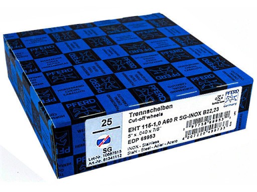 REZNÉ KOTOUČE NA ŠTÍT NA KOV, INOX OCEL 115x1,0 PFERD SG GERMANY