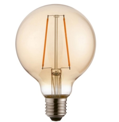 LED žiarovka E27 G95 2W DEKORATÍVNA GUĽOVÁ vlákno