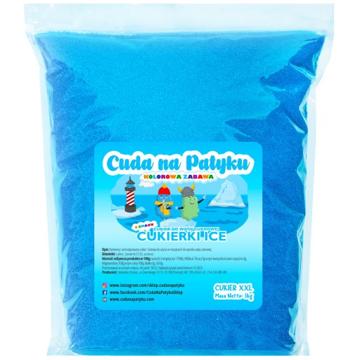 Farebný cukor na cukrovú vatu do stroja na ochutené ľadové cukrovinky 1 kg