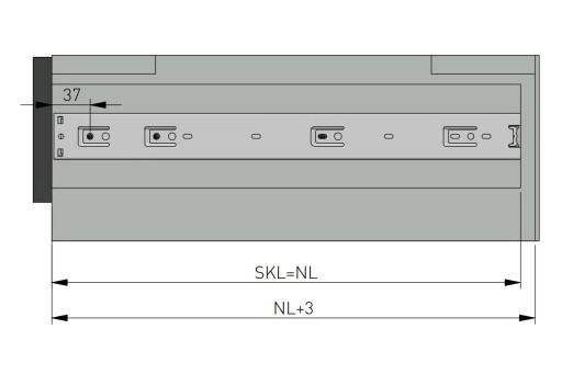 H45 GTV PRO guľové vedenie pre zásuvky 350 mm, plný výsuv, nosnosť 50 kg