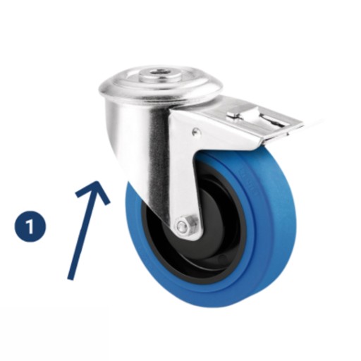 KOLESO s brzdou, priemer 50 mm, 40 kg, pre nábytkový vozík