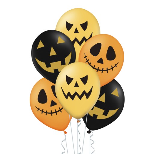 Halloweenske balóny čierna oranžová strašidelná 6