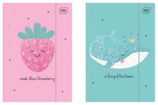 Leporelo s gumičkou A4+ GLITTER INTERPRINT