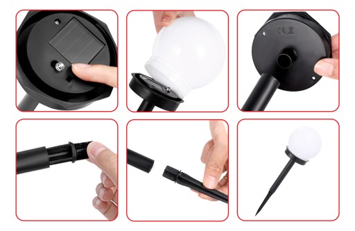 Solárne záhradné svietidlo BIELA GUĽA s hrotmi 10 cm LED