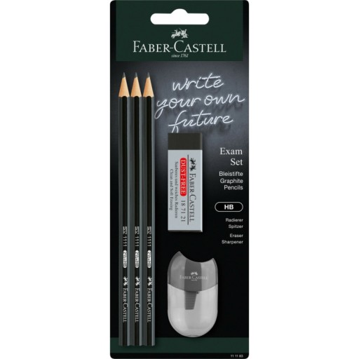 3X HB ceruzky PENCIL Sharpener Eraser FABER CASTELL