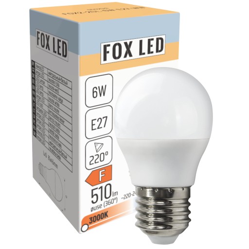 LED guľová žiarovka GLOB 6W=43W E27 230V teplá