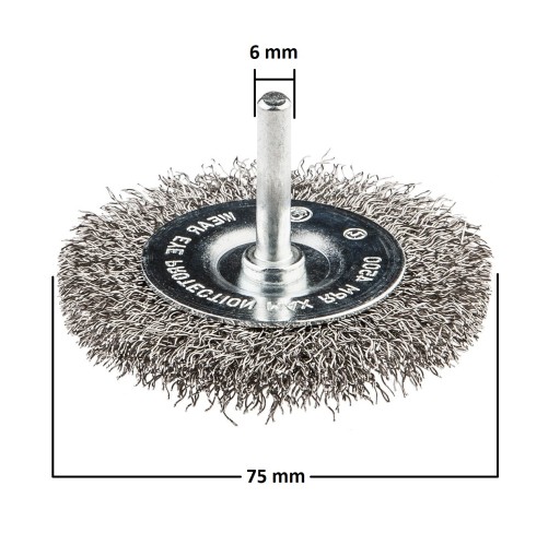 Drôtená kotúčová kefa so stopkou 75 mm, INOX, PRE SKRUTKOVAČKY A VŔTAČKY