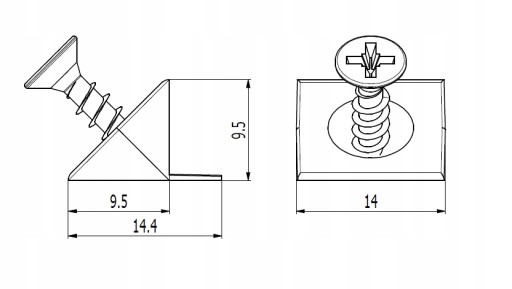 100xStabilizátor zadnej steny so skrutkou 3,5x20mm
