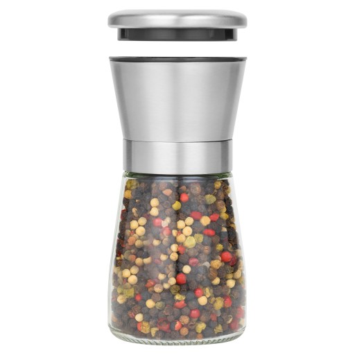 KERAMICKÝ MLÚČEK NA MLETIE SOĽI, PAPRÍ, KORENIA, 180ml, POUZDRO INOX