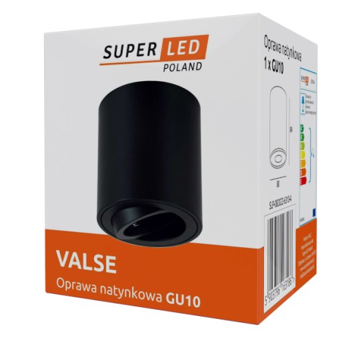 Halogénová trubica GU10 LED na povrch, pohyblivé stropné bodové svetlo, čierna