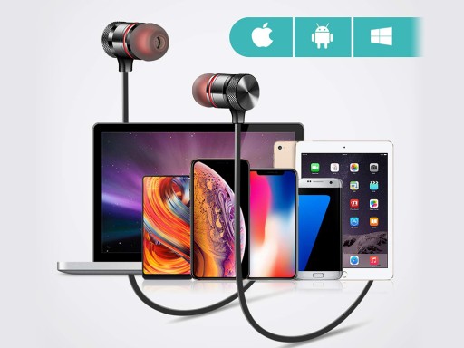 BEZDRÔTOVÉ ŠPORTOVÉ SLÚCHADLÁ BLUETOOTH DO UŠÍ NA BEHANIE DO POSILOVNE