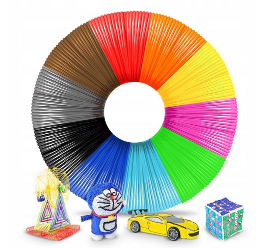 PLA FILAMENT PRE 3D PERO PERO NA TLAČ 100 M NÁPLŇOV 20 MIX FARIEB