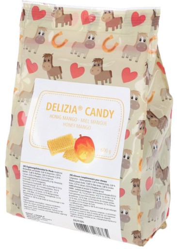 DELIZIA CUKROVINKY PRE KONE MED/MANGO 600G