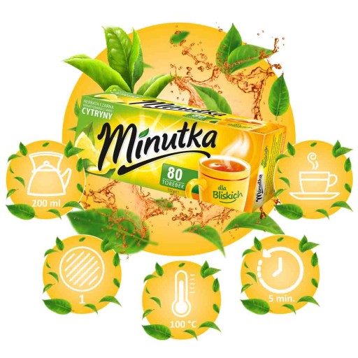 Čierny Express čaj s citrónom Rodinné balenie 112g 80T Minútka