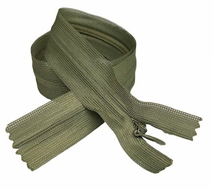 Pevný skrytý zips oliva 22 cm