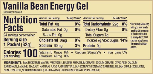 GU Energy Gel Vanilla Bean Vanilkový energetický gél s kofeínom 32g