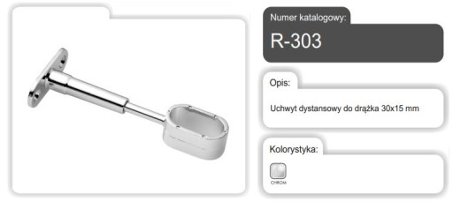 PRIESTOROVÝ DIŠTANČNÝ DRŽIAK PRE RÚRNU TYČ FI 15 30X15MM R-303/C AMIX