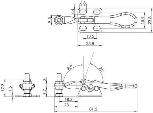 GH-201A rýchloupínacia svorka, 2 ks, 27 kg, U-BAR