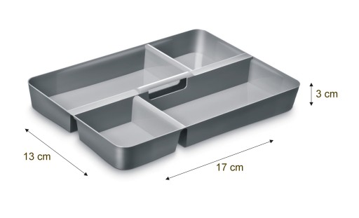 ZÁSUVKOVÁ VLOŽKA S RÚČKOU, 4 PRIHRADKY
