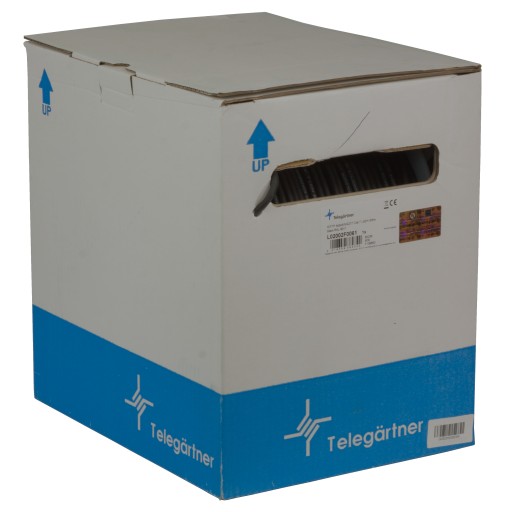 Telegartner krútený pár Ethernet kábel čierny CAT/7 S/FTP 1m