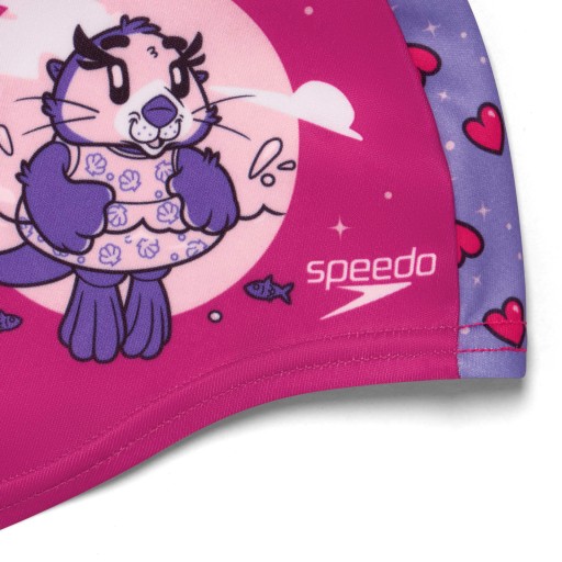 ČIAPKA SPEEDO POLYESTEROVÁ LÁTKA PRE DETI do 5 rokov POTLAČENÁ RUŽOVÁ