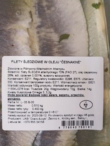 SLEDE FILETY V OLEJI CESNAKINE 510 G DVARO