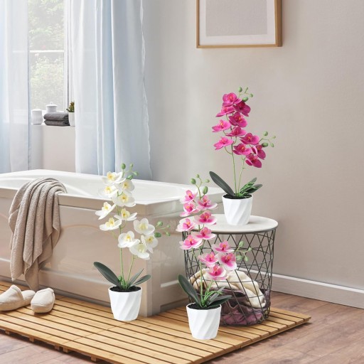 UMELÁ ORCHIDEA V ČRENÁRE KVET ORCHIDEÍ UMELÝ KVET AKO ŽIVÝ VEĽKÝ