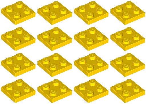 LEGO 3022 TANIER 2x2 žltý NOVINKA (10g) 16 ks.
