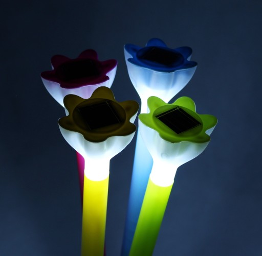 Záhradná solárna lampa FLOWER kvetina 33cm FARBY