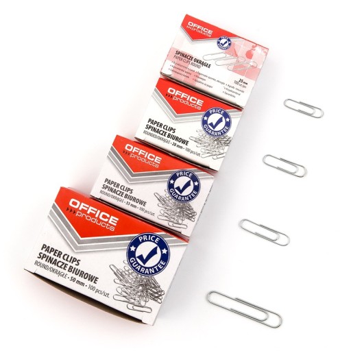 Okrúhle kancelárske klipy 25 mm 100 kusov strieborné Kancelárske výrobky x 2