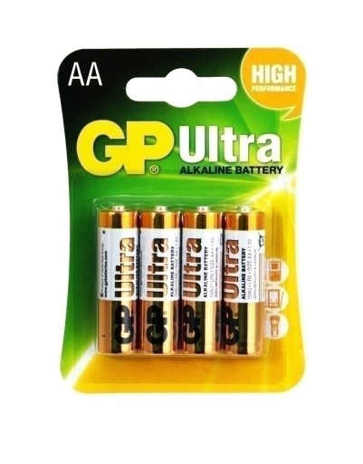 4x GP ULTRA R6 AA 1,5V alkalická batéria