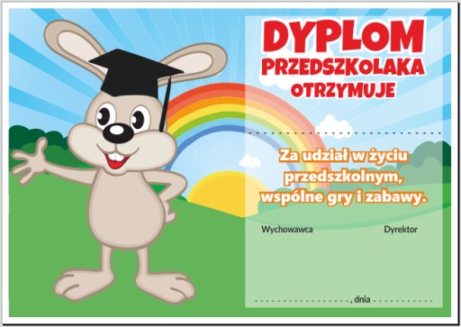 Diplom: Zajačik v predškolskom veku (model 10) A4