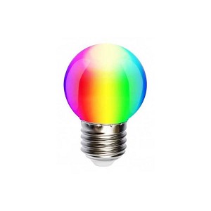 E27 1W RGB Viacfarebná guľová LED žiarovka