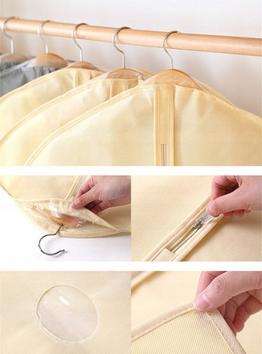 POTAH NA OBLEČNÝ OBLEK 60x100cm. LÁTKOVÁ TAŠKA na zips 2 ks.