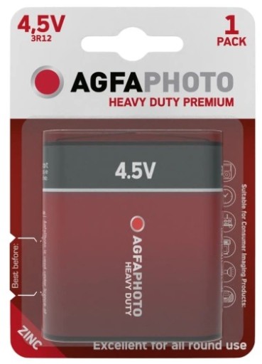 1x Agfa Photo 3R12 4,5V zinkovo-uhlíková plochá batéria