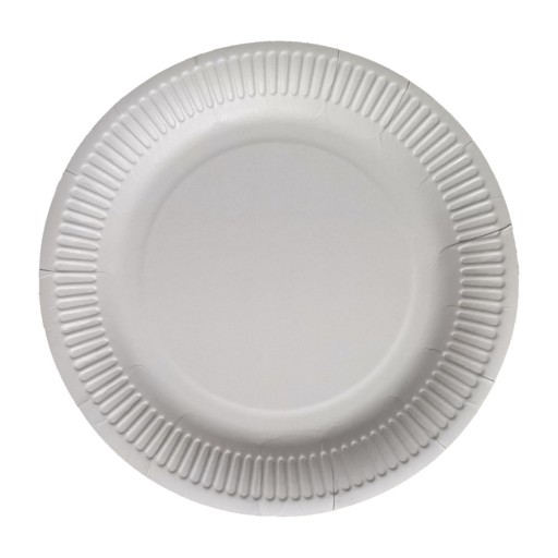 Biele papierové taniere, jednorázové dezertné taniere, 18 cm - 100 ks.